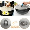 thumbnail image 4 of Grease Splatter Screen for Cooking - Skillet Cover Oil Shield Stainless Steel Mesh Sieve Pot Lid with Folding Handle, Filter Splash Guard for Kitchen (3 size Optional: Diameter 10,11.5,13 inch), 4 of 7