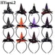 thumbnail image 2 of Mini sombrero de bruja puntiagudo, diademas con forma de Calavera, telaraña, calabaza, aros para el cabello para niños y niñas, diademas de Halloween, decoración de Cosplay Fivean unisex, 2 of 2
