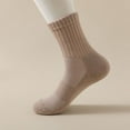 thumbnail image 3 of Yuanlong Mens Athletic Crew Socks Ribbed Knit Solid Color Cotton Socks Fall Winter Running Workout Socks, 3 of 5