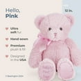 thumbnail image 3 of Bearington Pink Teddy Bear - 12" Fluffy and Cuddly First Teddy Bear for Baby with Premium Plush and Soft Fur - Adorable Stuffed Animals for Baby Girls Gift for Babies, Toddlers and Kids, 3 of 8