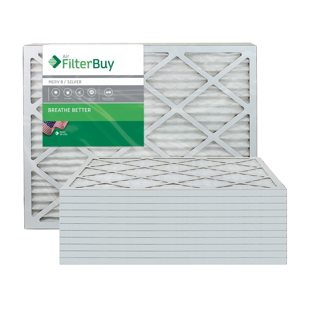 FilterBuy 16x30x1 MERV 8 Pleated AC Furnace Air Filter, (Pack of 12