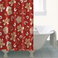 thumbnail image 4 of Red Christmas Gingerbread and Mitten Pattern Shower Curtain 36"x72" ,Bathroom Decorative Shower Curtains Set with 12 Hooks,Modern Waterproof Washable Shower Curtain, 4 of 6