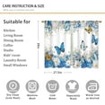 thumbnail image 2 of Cinekker Blue Teal Flower Butterfly Kitchen & Bathroom Curtains - Daisy Floral Pattern - 27.5x39 Inch Tiered Spring Cafe & Bedroom Short French Door Curtains with Rod Pocket, 2 of 6