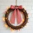thumbnail image 5 of Red White Checkered Plaid Wreath Sash - Front Door Decorations Bow Ribbon for Christmas Valentines Day July 4th Patriotic Holiday Wedding Farmhouse Home Decor Accessories, 5 of 6