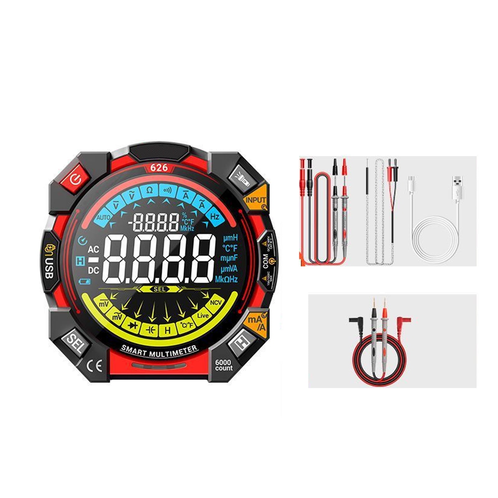Digital Multimeter and Analyzers Voltmeter Ohmmeter Auto Ranging Tester Voltages Current Resistance