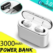 Wireless Bluetooth 5.0 Headphone IPX7 Water-resistant Earphones Earbuds Stereo with 3000mAh Charge Case