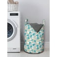 thumbnail image 3 of Floral Laundry Bag, Abstract Flower Petals Summer Botany Complexity Repetition, Hamper Basket with Handles Drawstring Closure for Laundromats, 13" x 19", Teal Dusk, by Ambesonne, 3 of 4