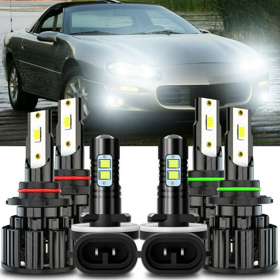 For Chevy Camaro 1998-2002 LED Headlight Kit Fog Light Bulbs Combo 9005+9006+881