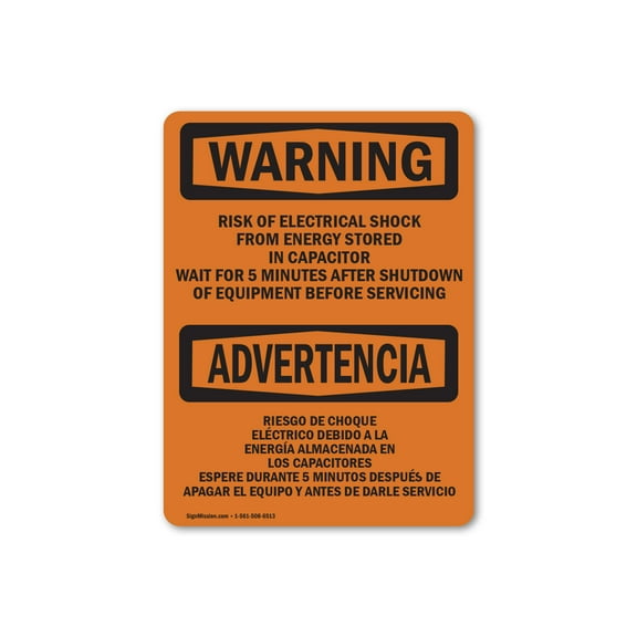 OSHA WARNING Sign - Risk Of Electrical Shock From Energy | Decal | Protect Your Business, Work Site, Warehouse & Shop Area | Made in the USA