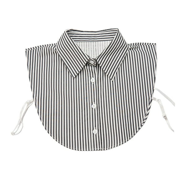 CYSFASHION Detachable Collar for Women Solid Half Shirts Family Business Casual Mock Neck Dicky Collar Blouse Black