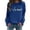 11-Dark Blue406, variant on Women's Letter Print Crew-Neck Sweatshirt Loose Weekend Casual Pullover