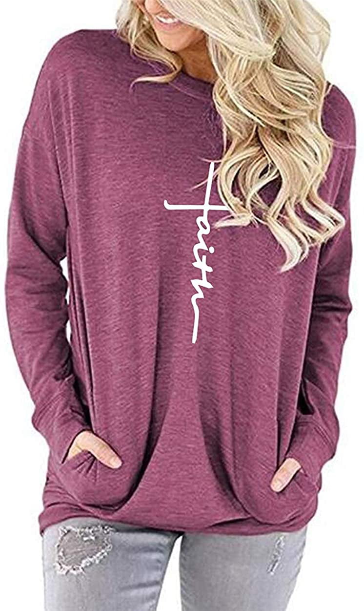 noabat Women's Casual Hoodies Long Sleeve with Side Pockets Solid Color Sweater