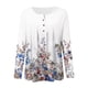 thumbnail image 5 of Puntoco Mujer Casual Camiseta Impreso Manga Larga Cuello Redondo Fruncido Botón Pullover Blusa tops Puntoco Puntoco-6619, 5 of 6