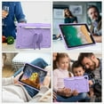 thumbnail image 6 of Kids Case for iPad 9.7 2018/2017, Heavy Duty Hybrid Rugged Stand Protective Shockproof Cover with Shoulder Strap, Purple, 6 of 7
