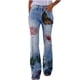 thumbnail image 2 of ICHUANYI Clearance Womens Elastic Waist Stretch Buttons Printing Thin Stretch Skinny Pants Trousers(Blue, L) ICHUANYI WER2023081107994, 2 of 8