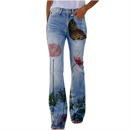 

Women s Skinny Denim Pants Fashion High Waisted Flare Jean Classic Wide Leg Ripped Denim Pants