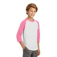thumbnail image 4 of Sport Tek Teen Unisex Regular Colorblock Jersey White/Brt Pink Medium, 4 of 6