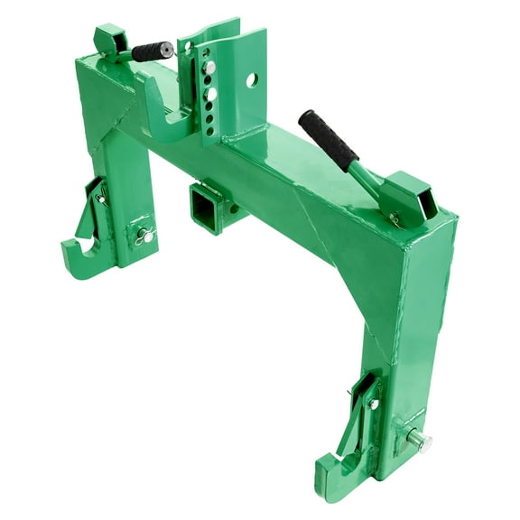 KFFKFF 3-Point Quick Hitch with 2-Inch Receiver, 3000 lbs Capacity, Adjustable 5-Level Bolt, Compatible with Category 1 & 2 Tractors, Durable 3-Point Attachment, Green