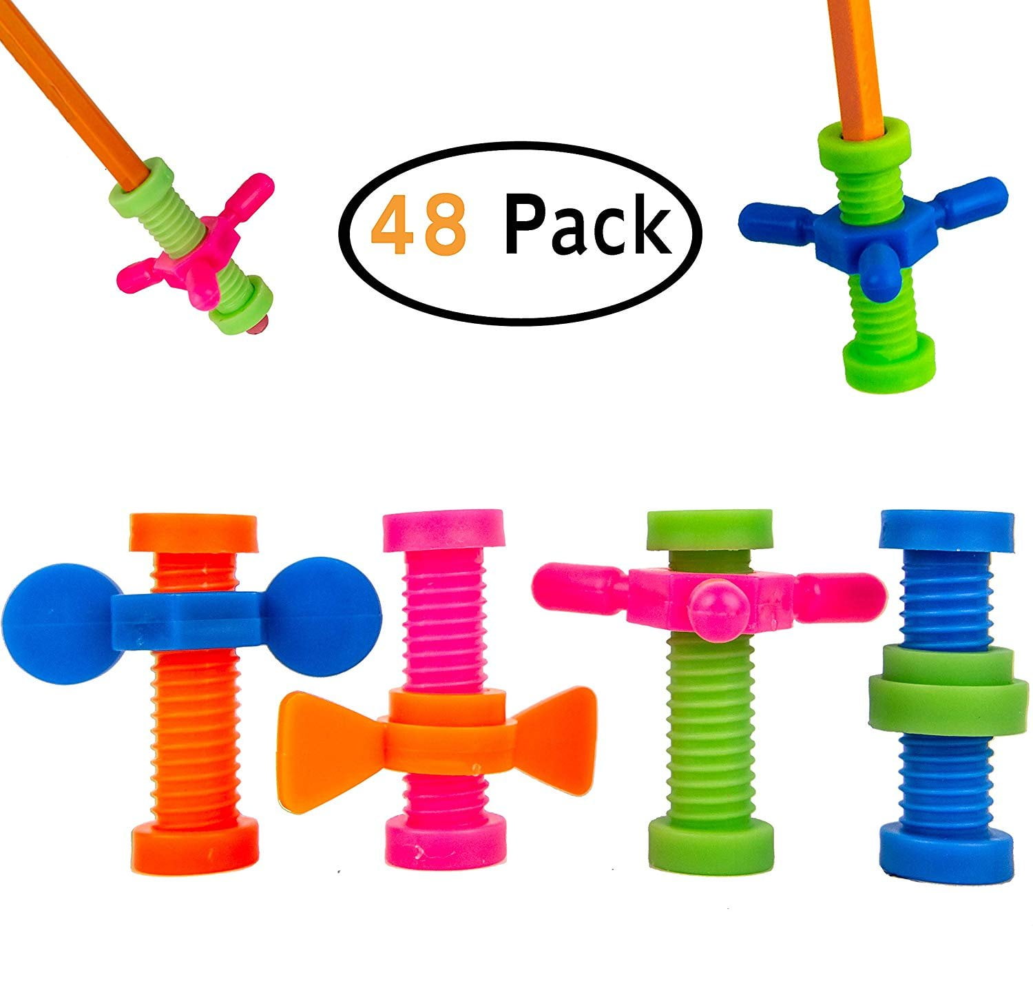 Stress Relief Sensory Toy Fidget Pencil Toppers Pack Push Bubble