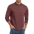 thumbnail image 2 of Thrilos Mens Henley Shirts Long Sleeve Casual Tops Lightweight Pullover Shirt Button Cotton T-Shirt with Pocket, 2 of 7