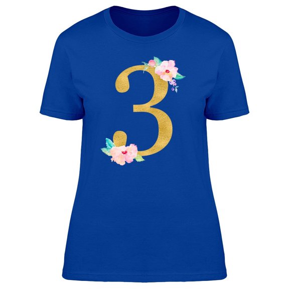 The Number 3 With Flowers Tee Women's -Image by Shutterstock