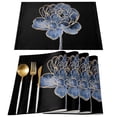 thumbnail image 2 of Blue Golden Flower Abstract Table Runner Wedding Decor Dining Table Runner Kitchen Coffee Table Decor Placemat, 2 of 6