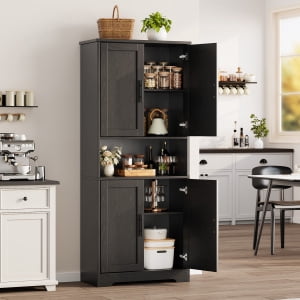 Pantry Cabinet,70" Tall Kitchen Pantry Cabinet with Doors and Adjustable Shelves, Freestanding Cupboard, Tall Storage Cabinet for Bathroom, Dining Room, Living Room