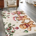 thumbnail image 2 of Gingerbread Christmas Area Rugs 3'x5', Washable Small Throw Rugs for Living Room Bedroom, Xmas Balls Branches Farmhouse Indoor Outdoor Rug Non-Slip Low Pile Carpet Runner Reversible Floor Mats, 2 of 8