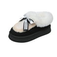 thumbnail image 2 of Gamivast Fuzzy Boots Women Cute Platformed Non-Slip Winter Warm Fleece Lined Booties Ankle Memory Foam Slip-on Faux Collar Shoes Outdoor Trendy Round Toe Snow Boot, 2 of 5