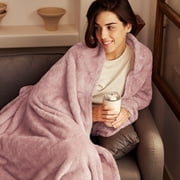 Exclusivo Mezcla Plush Fuzzy Large Fleece Throw Blanket (50 x 70, Dusty Pink)- Soft, Warm and Lightweight