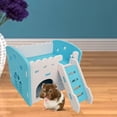 thumbnail image 2 of Hamster House, Hamster Hideout Exercise Toys Accessories with Funny Climbing Ladder, Luxury Two Layers Hut for Dwarf Hamster, Rat, Gerbil, Mouse, 2 of 8