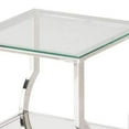 thumbnail image 2 of Glass Top End Table with Mirrored Bottom Shelf Clear and Silver - Saltoro Sherpi, 2 of 5