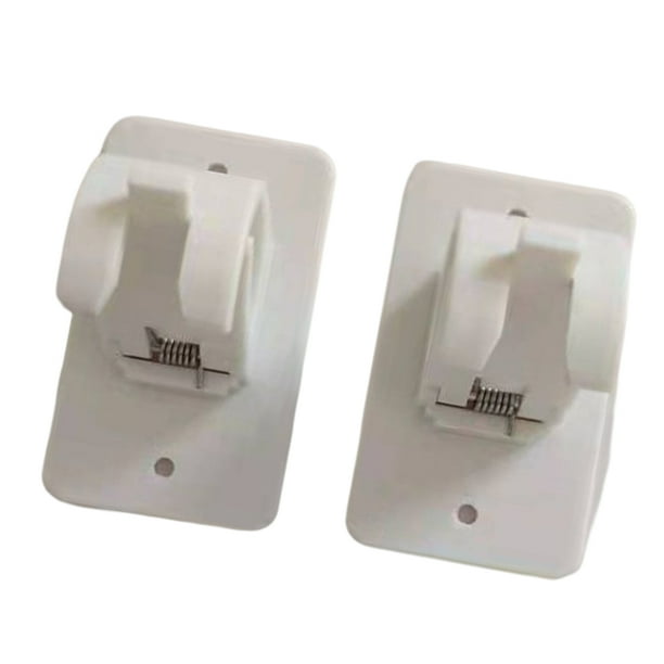 Barra de cortina, suministros de baño, estante colgante, ganchos de ducha multiusos impermeables, colgador de ropa montado en la pared, Clip de Almacenamiento y organización del hogar blanco 2 piezas Toystoory HA043551-01