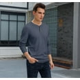thumbnail image 4 of GIRUNS Men's Long Sleeve Waffle Henley Casual Henley T-shirts for Men, 4 of 6