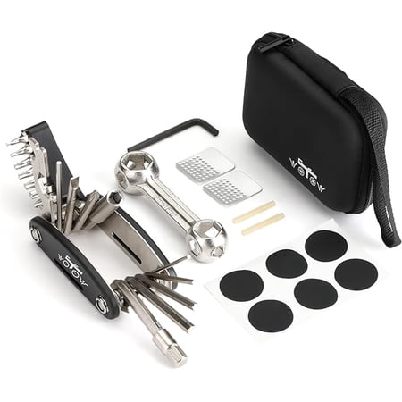 WOTOW Bike Repair Tool Kit - 21 in 1 Bicycle Multitool with Bone Wrench Portable Mountain Bike Tool Kit Riding Emergency Maintenance, Hex Key Wrench & Bike Tube Patch Kit & Tire Lever (21 in 1+Bone)