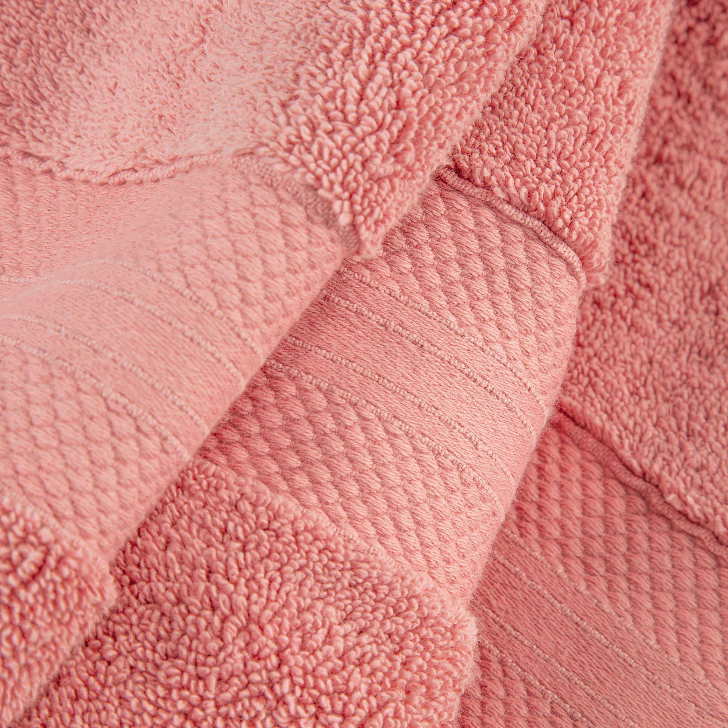 Superior Aria Turkish Cotton 12-Piece Towel Set, Ultra Soft Heavyweight Towels, Coral Pink