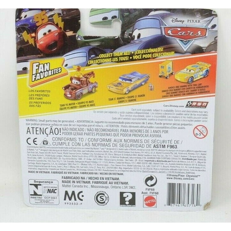 Disney Pixar, Cast Metal Movies Fan Favorites - Cars Team 95 & 51