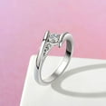 thumbnail image 5 of Oryn Jewelry 14K Stamped White Gold Plated Moissanite Ring - 1.5 Ct Brilliant Round Cut Moissanite Band - Sweeping Bypass Wedding Band - Office to Occasion Jewelry, 5 of 6
