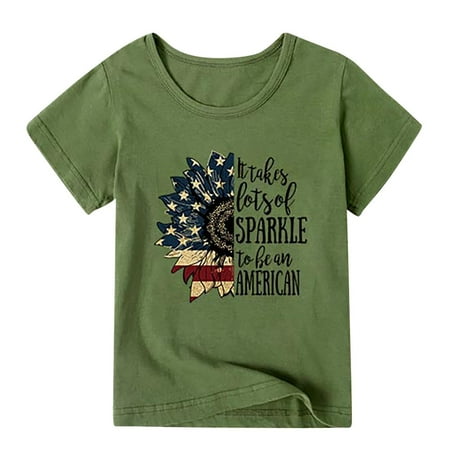

Honeeladyy Savings Independence Day Mommy And Me Clothes Short Sleeve T-shirt Family Top Summer Casual Clothes Matching Outfits