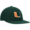 thumbnail image 3 of Men's Top of the World Green Miami Hurricanes Team Color Fitted Hat, 3 of 4