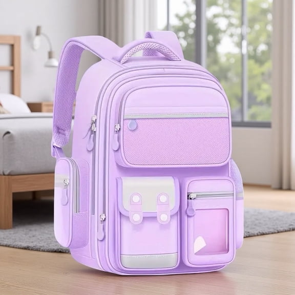 Sports Theme Backpack - Headphone Jack - Oxford Fabric Backpack - Pink, Black