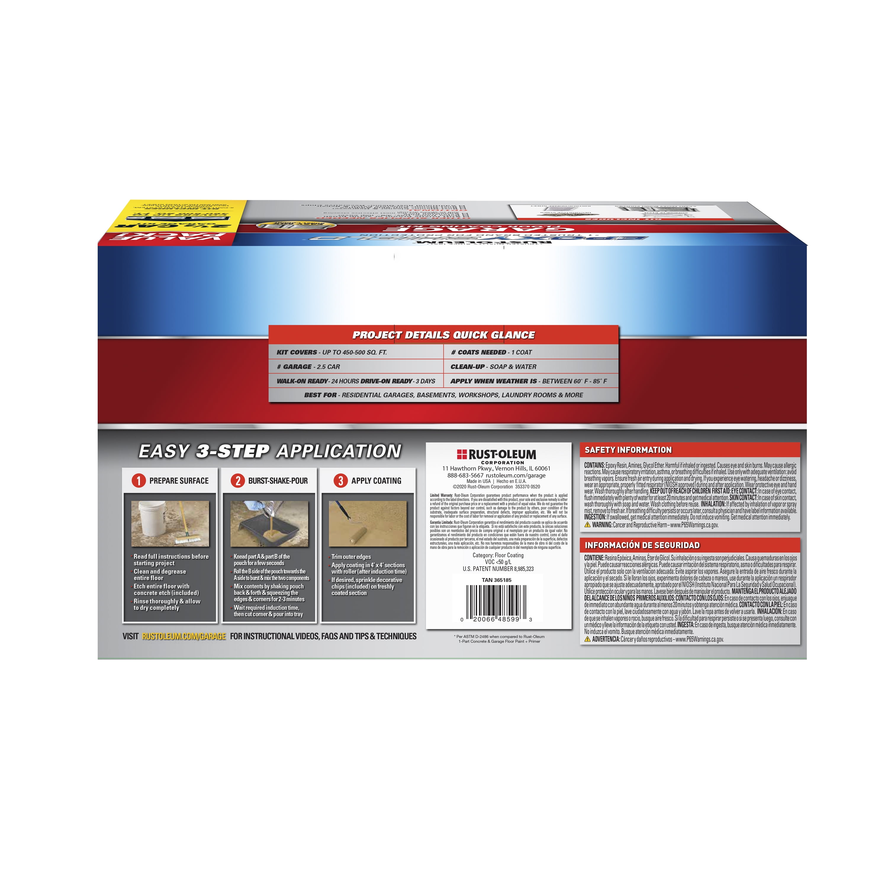 Rust-Oleum EpoxyShield 2.5 Car Garage Dark Tan, Kit