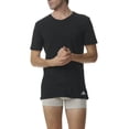thumbnail image 2 of adidas Men T-Shirt, 2-pack - Crew Neck Shirt, Active Flex Cotton, solid colour Black L (Large), 2 of 5