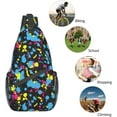 thumbnail image 5 of Glow in Dark Neon Splatter Sling Bag Crossbody Hiking Travel Chest Bags Backpack Shoulder Daypack for Women Men, 5 of 7
