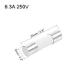 thumbnail image 2 of Automotive Cartridge Fuses 6.3A 250V 5x20mm Ceramic Fast Blow for Car Amplifier Energy Saving Lamp Ballast 10pcs, 2 of 5
