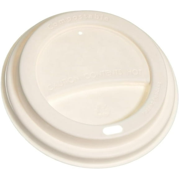 EcoQuality Disposable Fiber Coffee Cup Dome Lids for Coffee & Tea Cups - 100% Compostable & Biodegradable - Fits 10oz, 12oz, 16oz, 20oz Paper Cups - Durable & Sturdy - Easy Sip Hole - 90MM Size (25)
