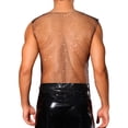 thumbnail image 3 of INSPIRE CHIC Rhinestone Fishnet Tank Tops for Men's Shiny Sparkly Mesh Sleeveless Tops Festival Sheer Vest S Black, 3 of 6