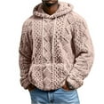 thumbnail image 2 of Cyglowse Thermal Hoodie for Men Double Sided Fleece Sherpa Lined Pullover with Pocket Long Sleeve Thick Winter Sweatshirt Beige XL, 2 of 5