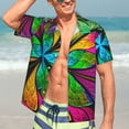 thumbnail image 7 of Yiaed Multicolored Beautiful Flower Print Hawaiian Shirt for Men Short Sleeve Button Down Shirts Beach Shirts for Men,Medium, 7 of 7