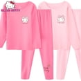 thumbnail image 4 of Conjunto de ropa interior térmica para niños de Hello Kitty, ropa de Otoño/Invierno para niñas, pantalones largos, ropa de casa en pijamas grandes para niños, 4 of 4